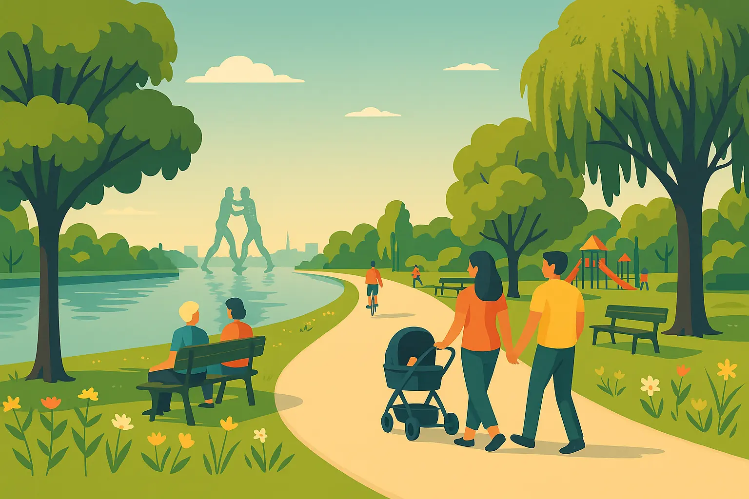Rundweg auf dem Tempelhofer Feld – kinderwagentauglich